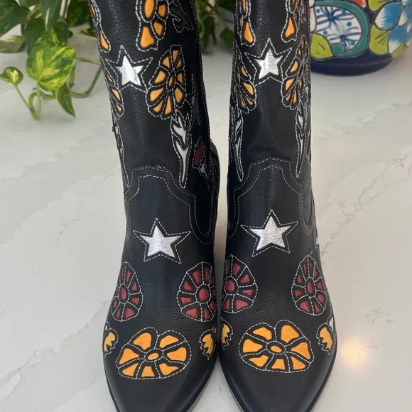 Dolce Vita Western Boot Black Multi Leather Lassie Size 7.5  NWT - Picture 6 of 14